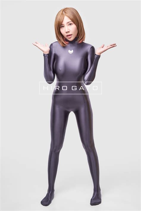 Hiro Gato Satin Spandex Silk Catsuit Anthracite Burning Suit Etsy