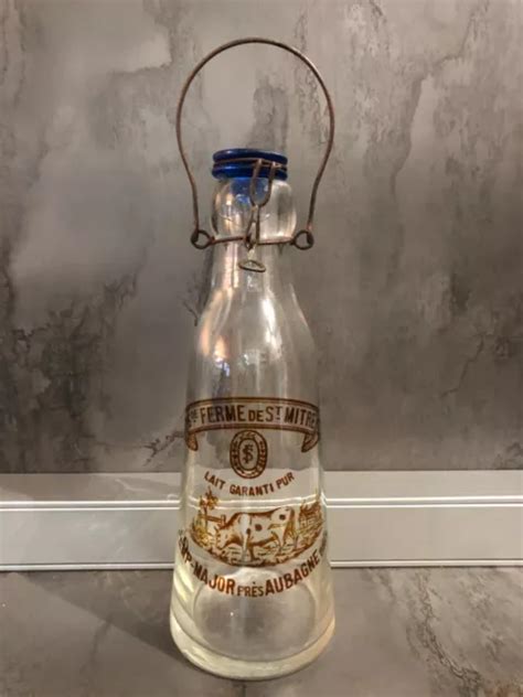 Bouteille De Lait Ancienne En Verre De La Grande Ferme De St Mitre Eur