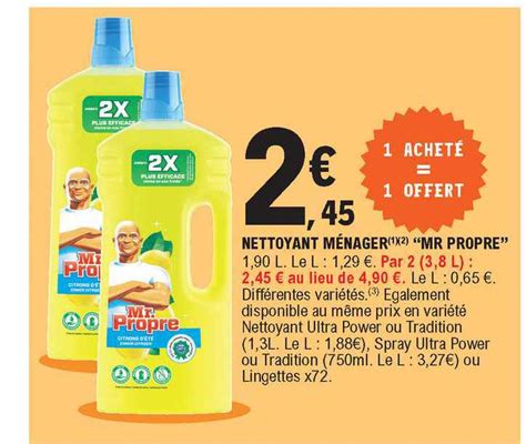 Promo Nettoyant Ménager mr Propre chez E Leclerc iCatalogue fr