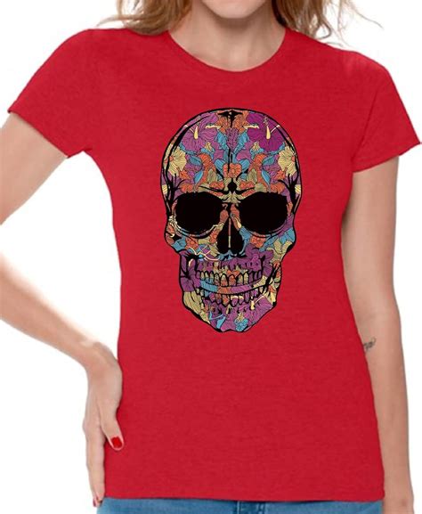 Flower Sugar Skull T Shirt Day Of The Dead Shirt 5493 Kitilan