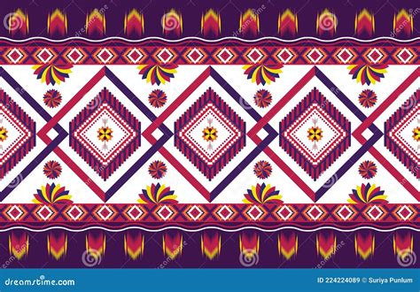 Ikat Indian Seamless Pattern Design For Fabric Textile Aztec Boho