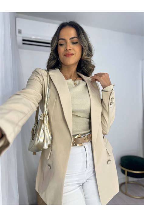Maxi Blazer Amélia Nude SUBLIME