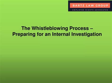 PPT The Whistleblowing Process Preparing For An Internal