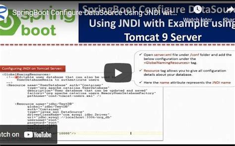 SpringBoot Configure DataSource Using JNDI With Example Using Tomcat 9