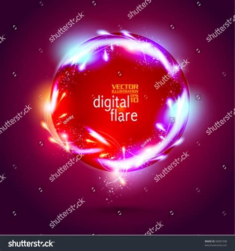 Stylish Neon Digital Flare Design Stock Vector Royalty Free 99007208