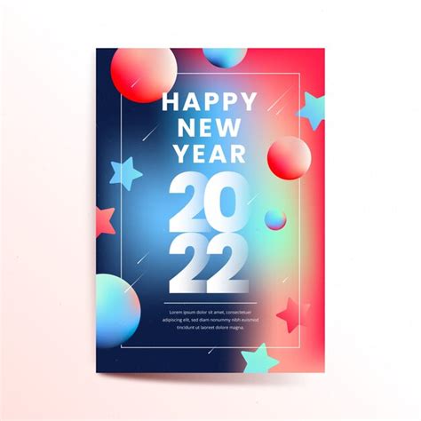 Premium Vector Gradient New Year Greeting Card Template