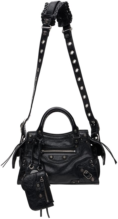 Balenciaga Black Xs Neo Cagole Bag Ssense Uk