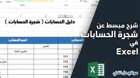 شرح مبسط عن شجرة الحسابات Excel دليل الحسابات موقع حل تقني