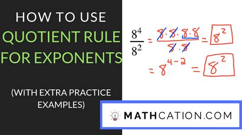 Quotient Rule For Exponents Worksheet Definition And Examples