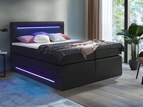 Ensemble Boxspring T Te De Lit Leds Sommiers Coffre Matelas Surmatelas