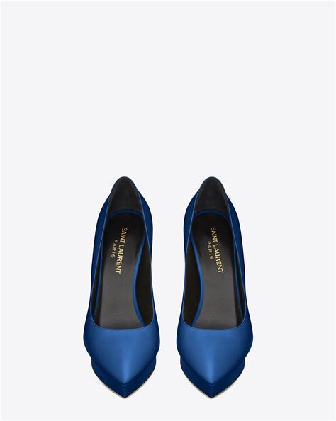 Saint Laurent Classic Janis 105 Escarpin Pump In Royal Blue Leather