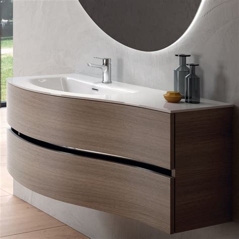 Mobile Curvo Bagno Sospeso 105 Cm Rovere Tortora Moon BMT