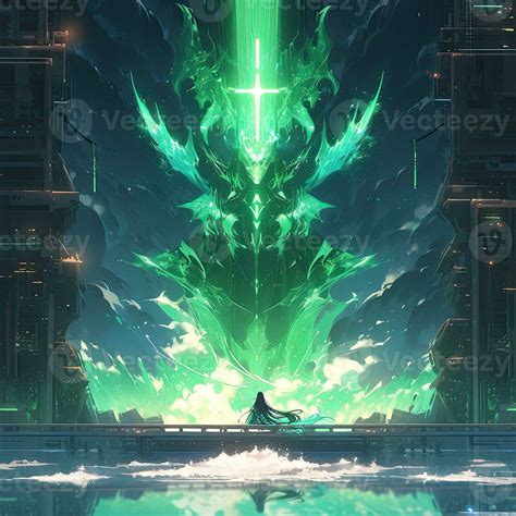 portal gate landscape anime futuristic illustration mystical fantasy ...