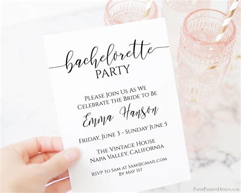 Invitations & Announcements Hens Night Rose Gold Bridal Shower ...