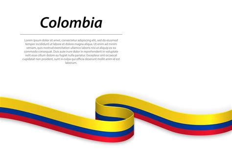 Cinta Ondeante O Pancarta Con Bandera De Colombia 21854816 Vector En