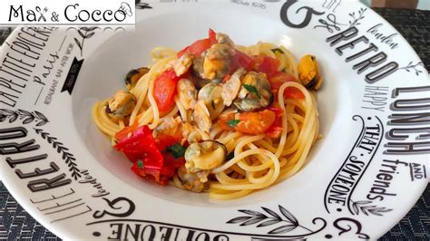 Spaghetti Cozze E Vongole Surgelate Con Pomodorini Youtube