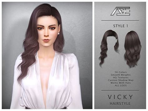 Ade Darma S Vicky Style 1 Hairstyle In 2024 Sims Hair Hair