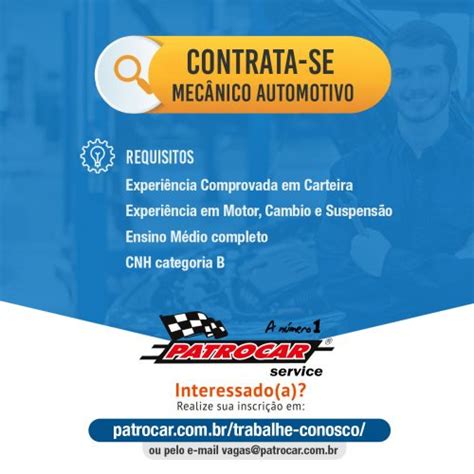 Trabalhe Conosco Patrocar Serviços E Produtos Automotivos