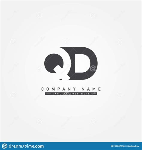 Logotipo Inicial Da Carta Qd Mínimo Design Comercial Ilustração Do