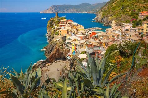 Premium Photo Aerial View Of Vernazza Fishing Village In Five Lands