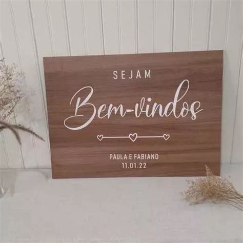 Quadro Placa Para Recep O De Casamento Sejam Bem Vindos Mdf