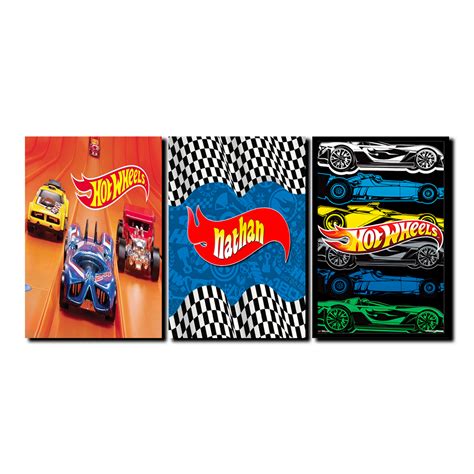 Trio Placas Decorativas MDF Infantil Carros Hot Wheels Nome Personalizado Shopee Brasil