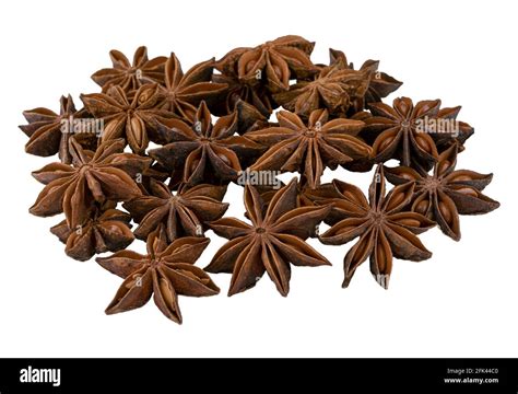 Anise Stars Isolated On White Background Fragrant Seasoning Spice