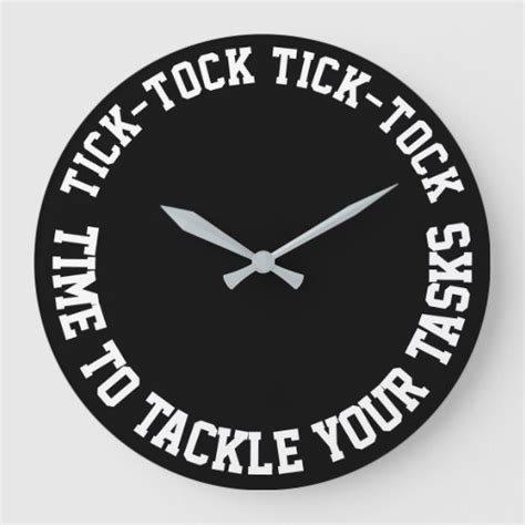 Funny Quotes Motivational Black Round Wall Clock | Zazzle