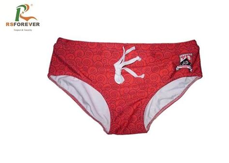 Printed Stretch Mens Swim Briefs With Rope Lightweight Male Swim Bikini CMYK Color