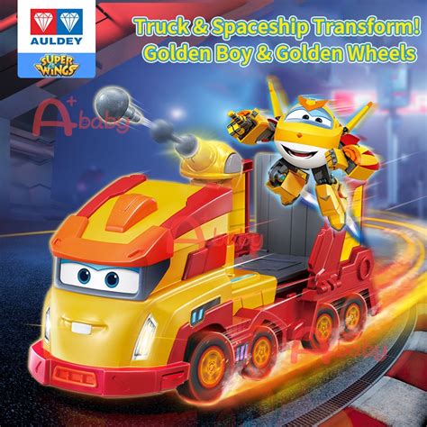 Ababy Super Wings Golden Wheels And Golden Boy Transform Truck Set