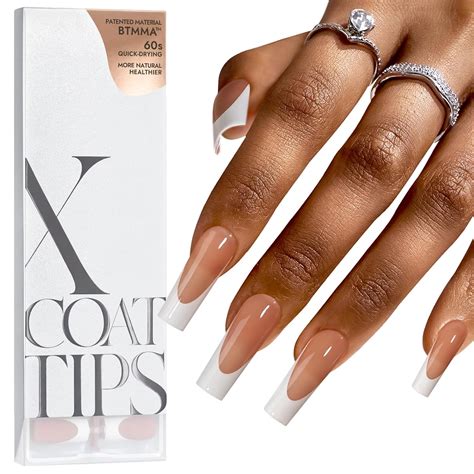 Amazon Btartboxnails Xcoattips French Tip Nails Extra Long Press