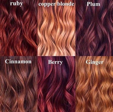 Natural Red Hair Color Chart