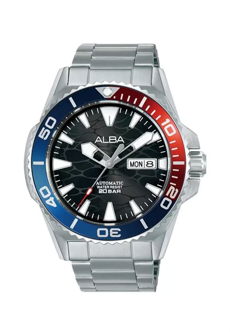 Jual Alba ALBA Jam Tangan Pria Silver Blue Red Black Stainless