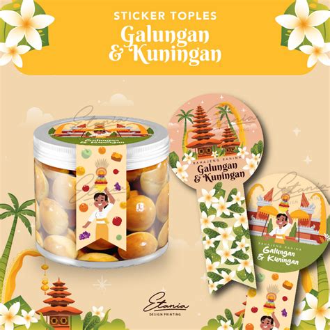 Jual Stiker Galungan Kuningan Sticker Toples Kue Galungan Kuningan