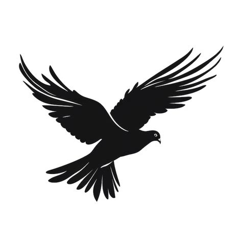 Premium AI Image | A silhouette black and white of a bird