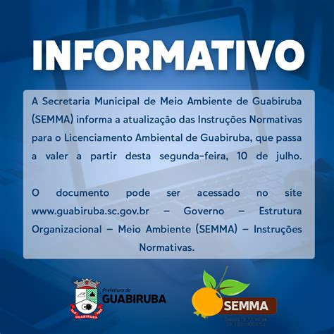 Instru Es Normativas Da Secretaria De Meio Ambiente De Guabiruba S O