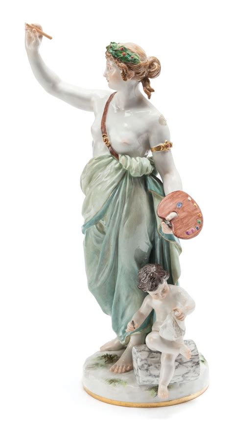 A MEISSEN PORCELAIN FIGURAL GROUP: MUSE. Late 19th century. Marks ...