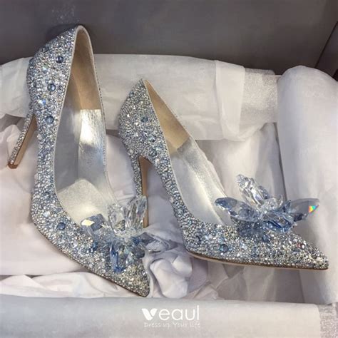 Luxury Gorgeous Champagne Handmade Cinderella Wedding Shoes 2019