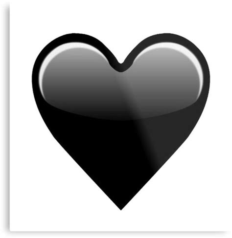 "Black Heart Emoji LOVE" Metal Prints by Ela Co | Redbubble