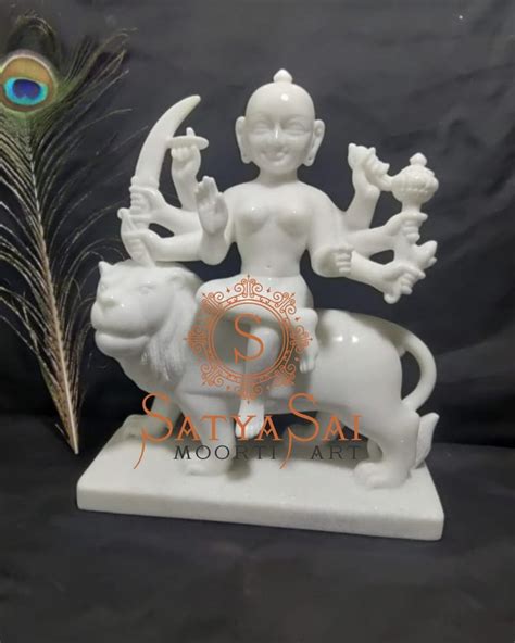 Plain Hindu White Marble Durga Mata Status For Temple At Rs 26000 In