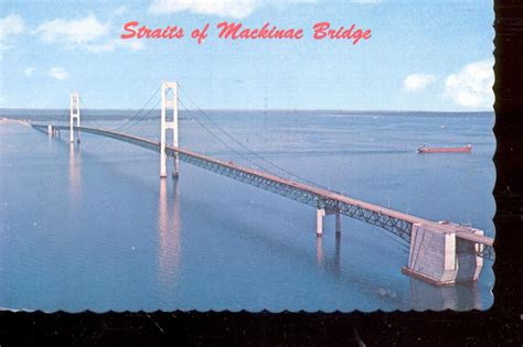 Straits of Mackinac Bridge - Michigan Postcard- (# 644)