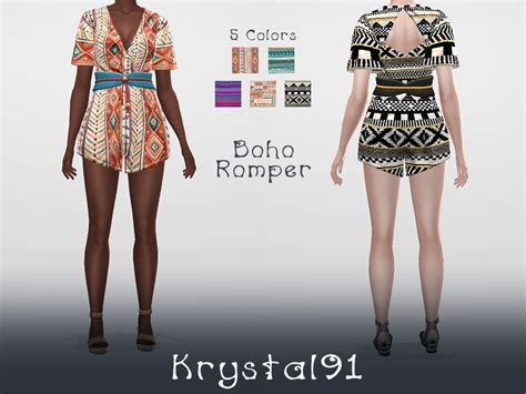 Krystal91 Sims Boho Romper A Recolorretexture Of The Island