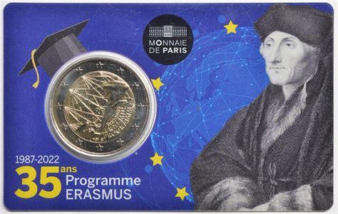 2 Euro Erasmus Coincard 2022 Stgl Frankreich