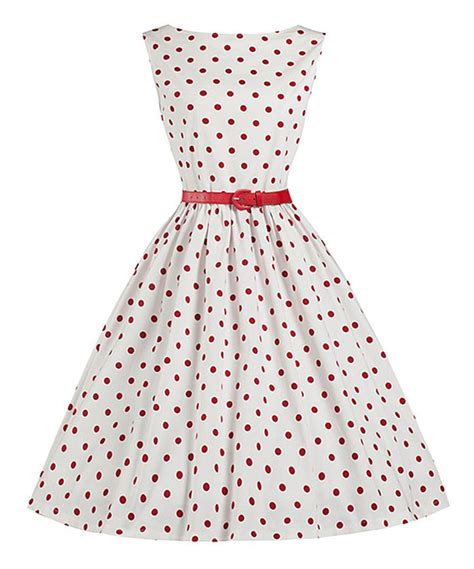 Lindy Bop White And Red Polka Dot Belted Fit And Flare Dress Plus Too Polka Dress Red Swing