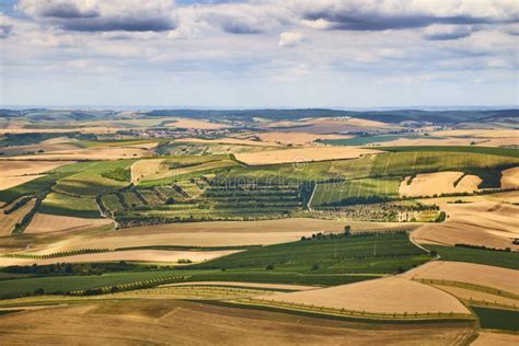 Aerial View of a Beautiful Landscape with Vineyards in South Moravian ...