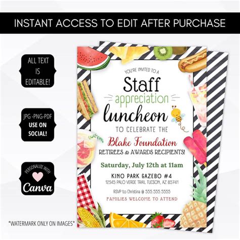 Employee Appreciation Lunch Invitation – Simple Desert Designs