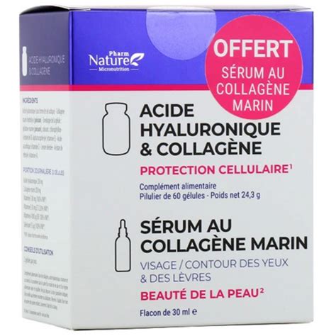 Pharm Nature Duo Acide Hyaluronique et Collagène 60 Gélules Sérum au