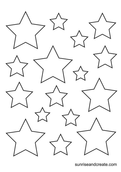 Free Printable Star Templates Includes 7 Different Sizes A Printable