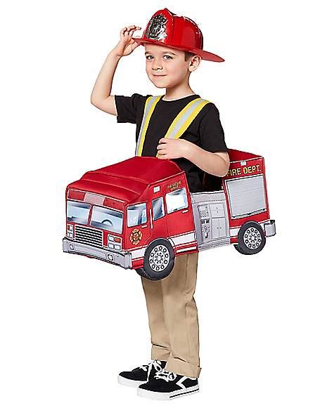 Toddler Light-Up Firetruck Piggyback Costume - Spirithalloween.com