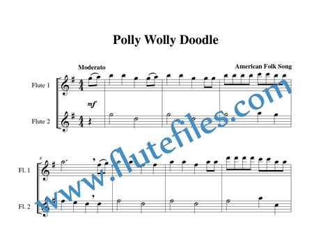 Polly Wolly Doodle Flute Duet Flute Files Publishing